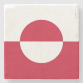Groenlandse vlag stenen onderzetter (Voorkant)