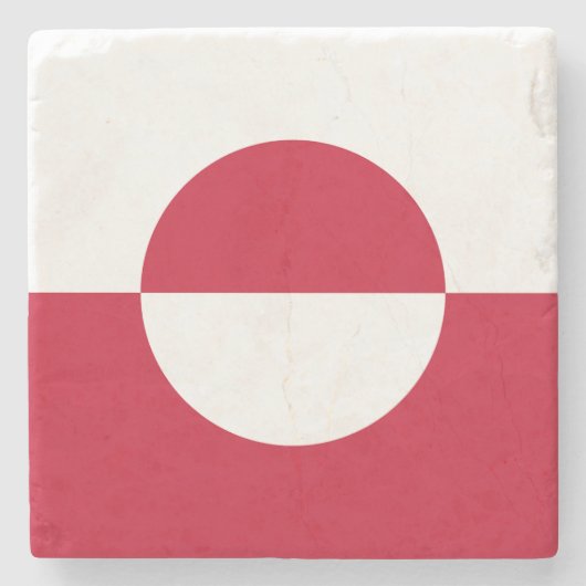 Groenlandse vlag stenen onderzetter (Voorkant)