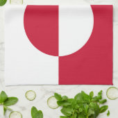 Groenlandse vlag theedoek (Gevouwen)