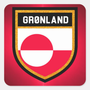 Groenlandse vlag vierkante sticker