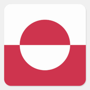 Groenlandse vlag vierkante sticker