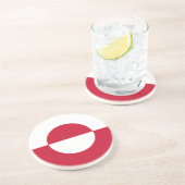 Groenlandse vlag zandsteen onderzetter (Zijkant)