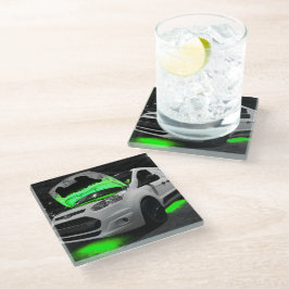 groenlichtwagen glazen onderzetter