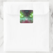 Groenogig monster vierkante sticker (Tas)