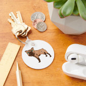 Groenogige Bulldog Bruine Hond Sleutelhanger