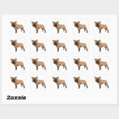 Groenogige Bulldog Bruine Hond Vierkante Sticker (Vel)