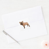 Groenogige Bulldog Bruine Hond Vierkante Sticker