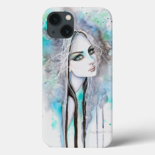 Groenogige Geest Waterverf Modern Kunst Portret Case-Mate iPhone Case