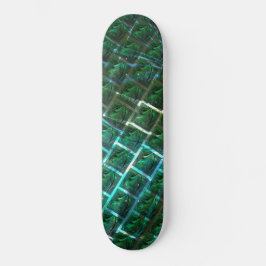 "Groenomhulde ogen", krassen en blauw raster Persoonlijk Skateboard