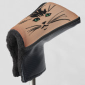 Groenoogkat Rustiek Golfheadcover (3/4 voorkant)