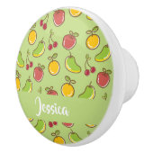 Groenpatroon verse zomervruchten keramische knop (Rechts)