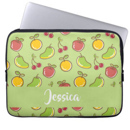 Groenpatroon verse zomervruchten laptop sleeve