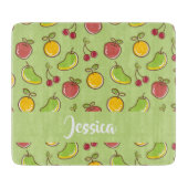 Groenpatroon verse zomervruchten snijplank (Voorkant)