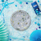 Groenpatroon Waterverf Bruidsdouche Papieren Bordje (Feest)