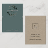 GROENPINK FOLIAGE MONOGRAM KETTING DISPLAY LOGO VISITEKAARTJE (Voorkant / Achterkant)