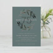 GROENPINK FOLIAGE WREATH ANY LEEF 75 BIRTHDAY KAAR BEDANKKAART (Staand voorkant)