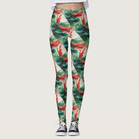 Groenrood vocht Leggings (Voorkant)