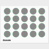 Groenroze optische illusie ronde sticker (Vel)