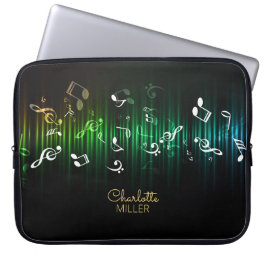 Groense Muzieknoten en aangepaste naam Laptop Sleeve