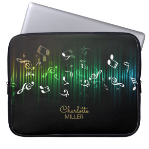 Groense Muzieknoten en aangepaste naam Laptop Sleeve