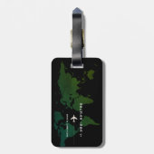 Groense Wereldkaart internationale reisservice op Bagagelabel (Achterkant verticaal)