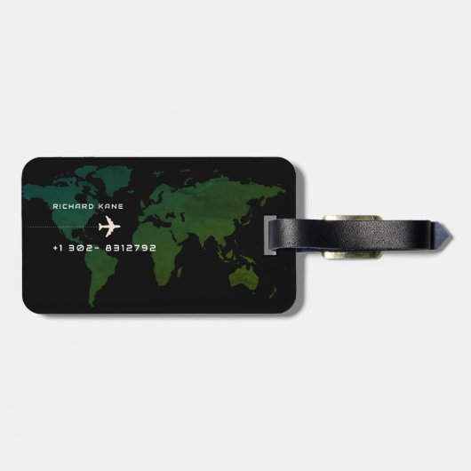 Groense Wereldkaart internationale reisservice op Bagagelabel (Achterkant horizontaal)