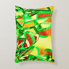 Groenste strepen over rood afbeelding met drizzel accent kussen