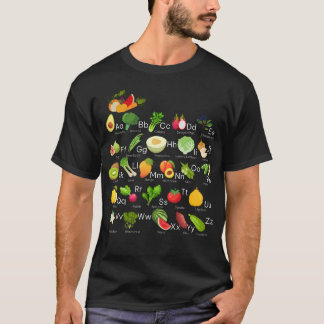 Groente Alfabet Abc'S Fruit Groente Vegan Tuin T-shirt