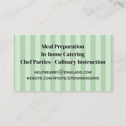 Groente- en fruittelers verhandelen kookvoeding visitekaartje (Achterkant)