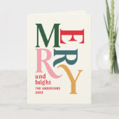  groente en heldere kleurrijke gevouwen Chritsmas Feestdagen Kaart (Voorkant)