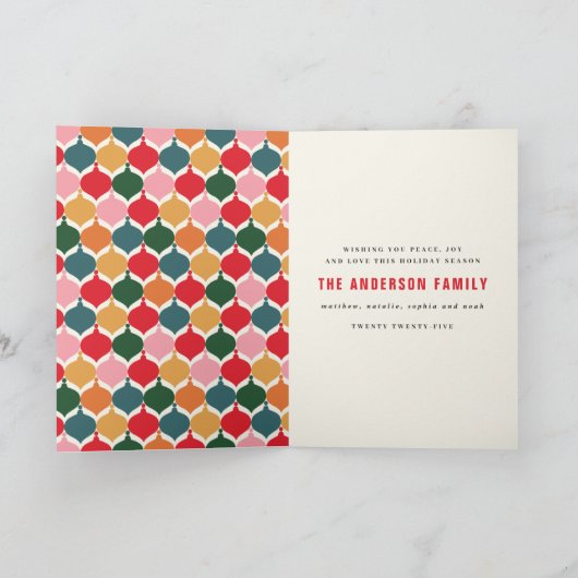  groente en heldere kleurrijke gevouwen Chritsmas Feestdagen Kaart (Binnen)