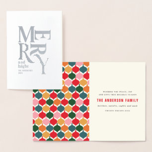 groente en heldere kleurrijke gevouwen Chritsmas Folie Kaarten