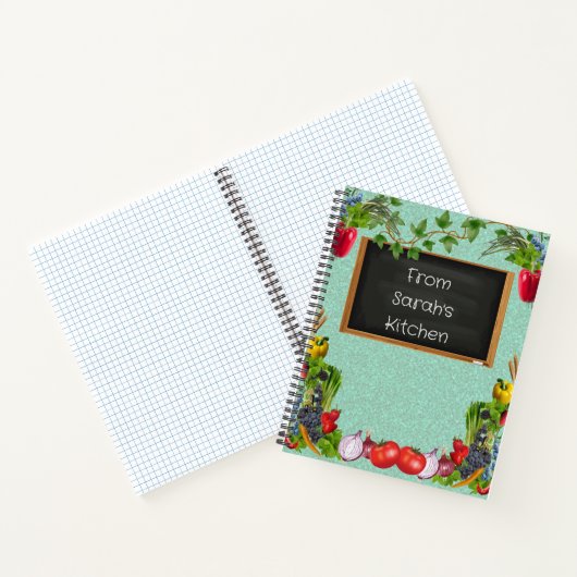 Groente geïnspireerd gepersonaliseerd recept notitieboek (Binnen)