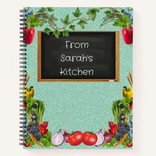 Groente geïnspireerd gepersonaliseerd recept notitieboek (Voorkant)