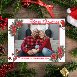 groente kerstfeest rode holly bessen bloesfoto briefkaart