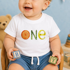 Groente Wortel Citroen Eén Baby Verjaardag Shirt