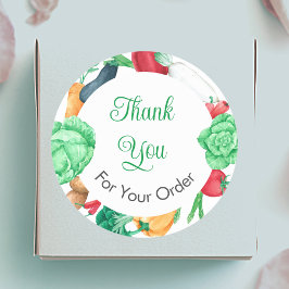 Groentebedank Bedankt voor uw bestelling Ronde Sticker