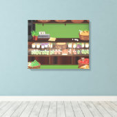 Groenteboeren Winkel Canvas Afdruk (Insitu (Houten vloer))