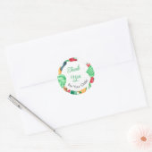 Groenteborder Bedankt voor uw bestelling Ronde Sticker (Envelop)