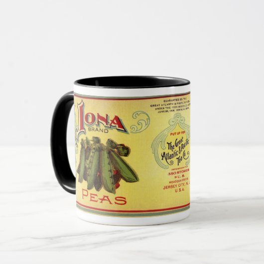 groenteetiket - erwten mok (Voorkant links)