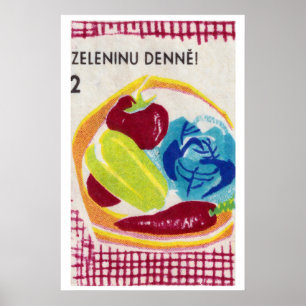 Groentekom Matchbox Kunstprint, Tsjechoslowaaks Poster