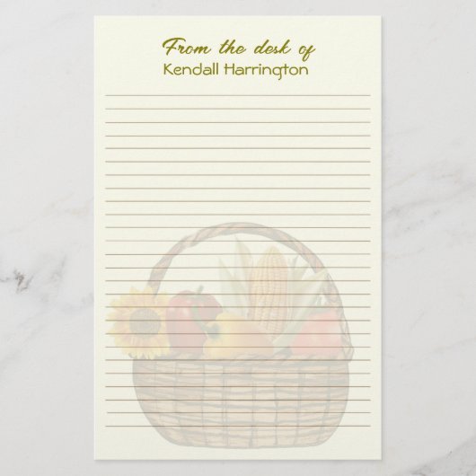 Groentemand gepersonaliseerde voering briefpapier (Voorkant)