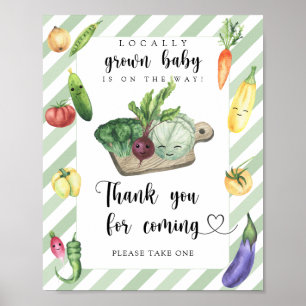 Groenten baby shower - Bedankt voor uw komst Poster