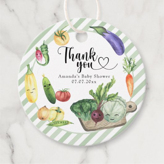 Groenten baby shower - Dank je Bedankjes Labels (Voorkant)