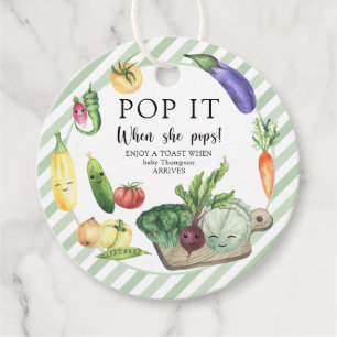 Groenten baby shower - Pop het! Als ze pop! Bedankjes Labels