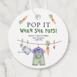 Groenten baby shower - Pop het! Als ze pop! Bedankjes Labels