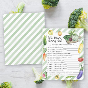 Groenten baby shower - Wie kent mama het beste