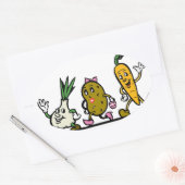 groenten-cartoon-wortelgroenten ovale sticker (Envelop)