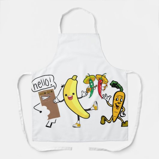 Groenten & Chocolade Schort (Voorkant)