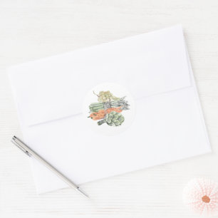Groenten & Druiven Waterverf Klassieke Ronde Stick Sticker